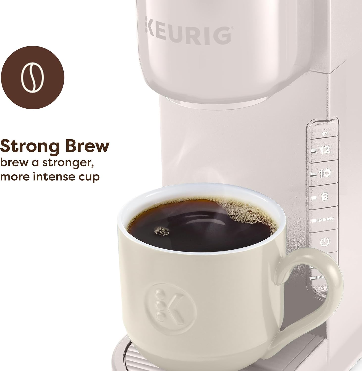Keurig K-Express Single Serve K-Cup Pod Coffee Maker, 3 Brew Sizes, Strong Button Feature, 42oz Removable Reservoir, Warm Stone - Image 2