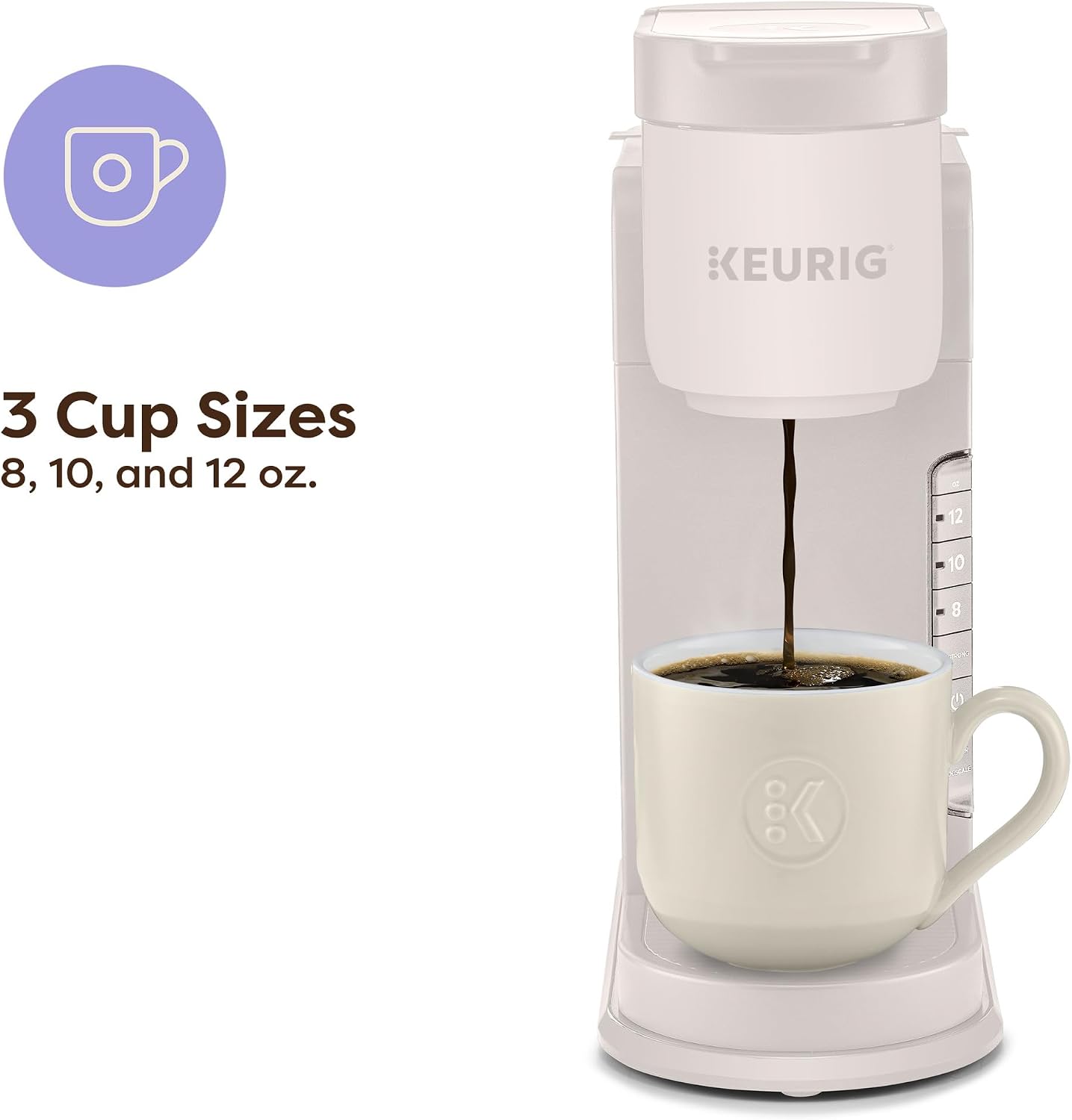Keurig K-Express Single Serve K-Cup Pod Coffee Maker, 3 Brew Sizes, Strong Button Feature, 42oz Removable Reservoir, Warm Stone - Image 3