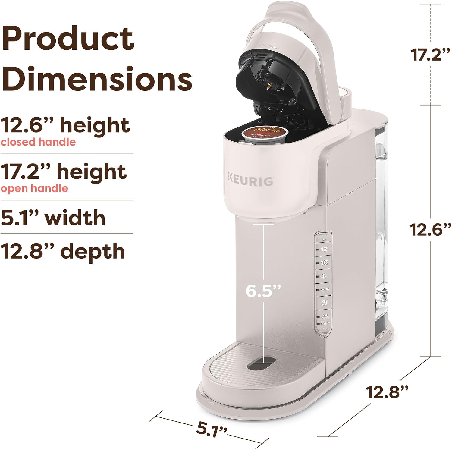 Keurig K-Express Single Serve K-Cup Pod Coffee Maker, 3 Brew Sizes, Strong Button Feature, 42oz Removable Reservoir, Warm Stone - Image 6